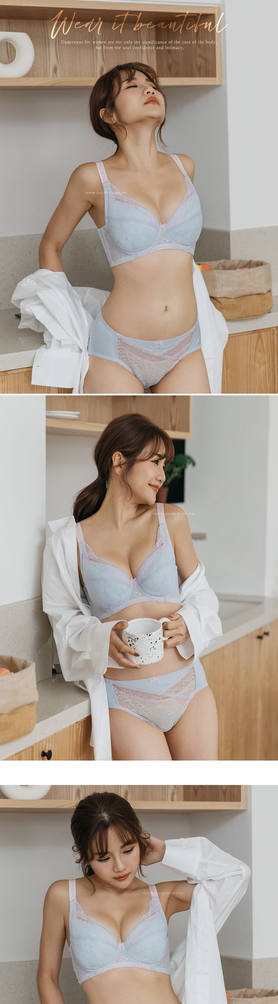 【玉如阿姨】純真年代內衣。大罩杯-機能型--集中-托高-包覆-台灣製內衣-C.D.E.F.G罩。※0426藍